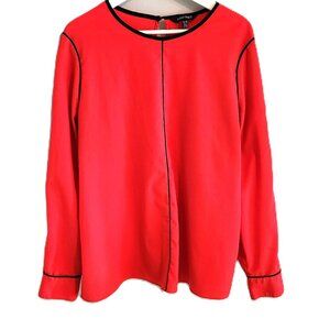 Ellen Tracy coral & black blouse